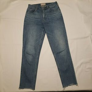 Everlane Womens Jean The Curvy Cheek Straight Leg Raw Hem Size 27